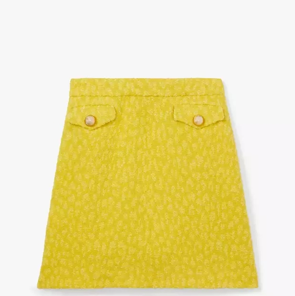 Kate Spade Yellow Tonal Leopard Textured Skirt